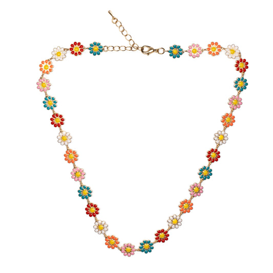 Coloured Flower Necklace