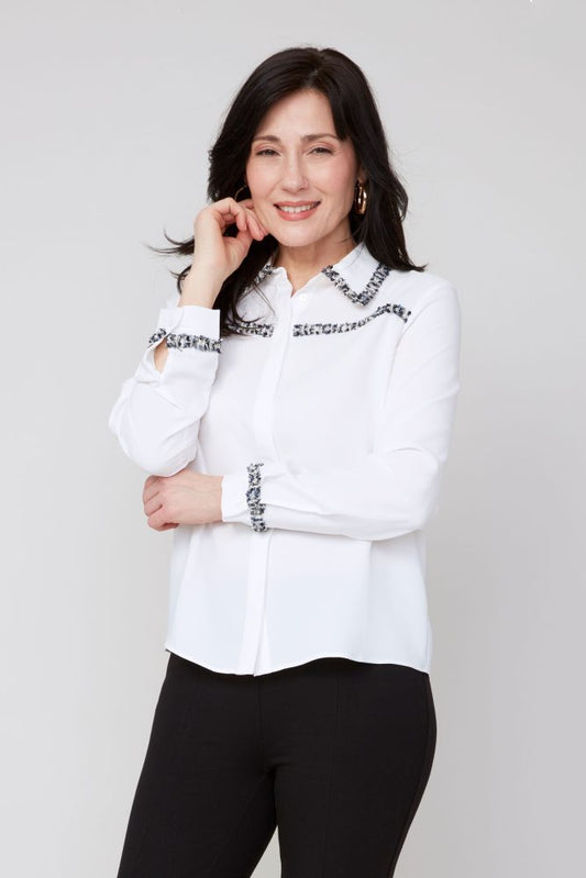 Renuar Cream Coloured Detailed Blouse