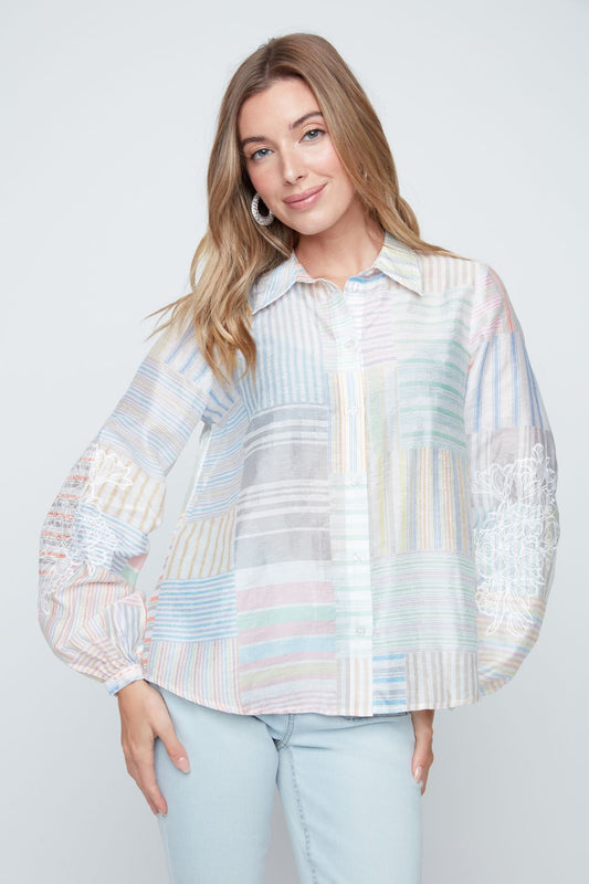 Renuar Multi Colour Woven Blouse