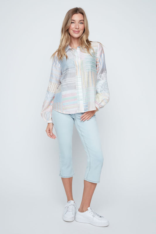 Renuar Multi Colour Woven Blouse