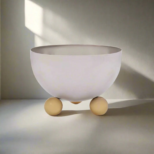 Small Footed Metal Bowl