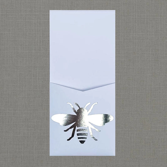Cutlery Pouch - Silver Foil Bee