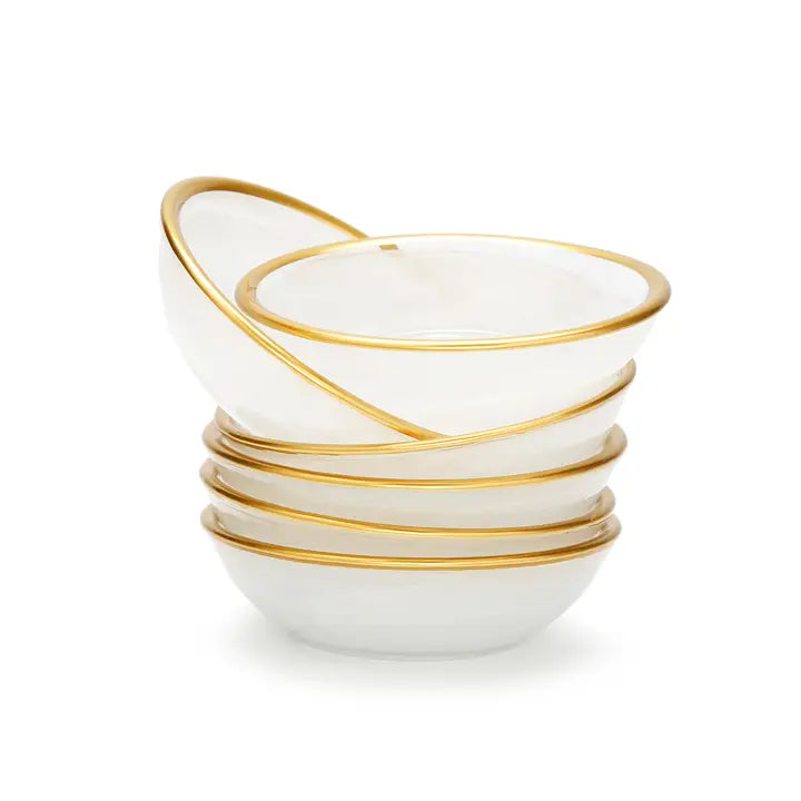 Glass White Dip Bowl