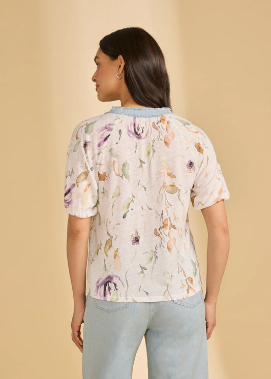 FDJ Elbow Slv Embellished Top