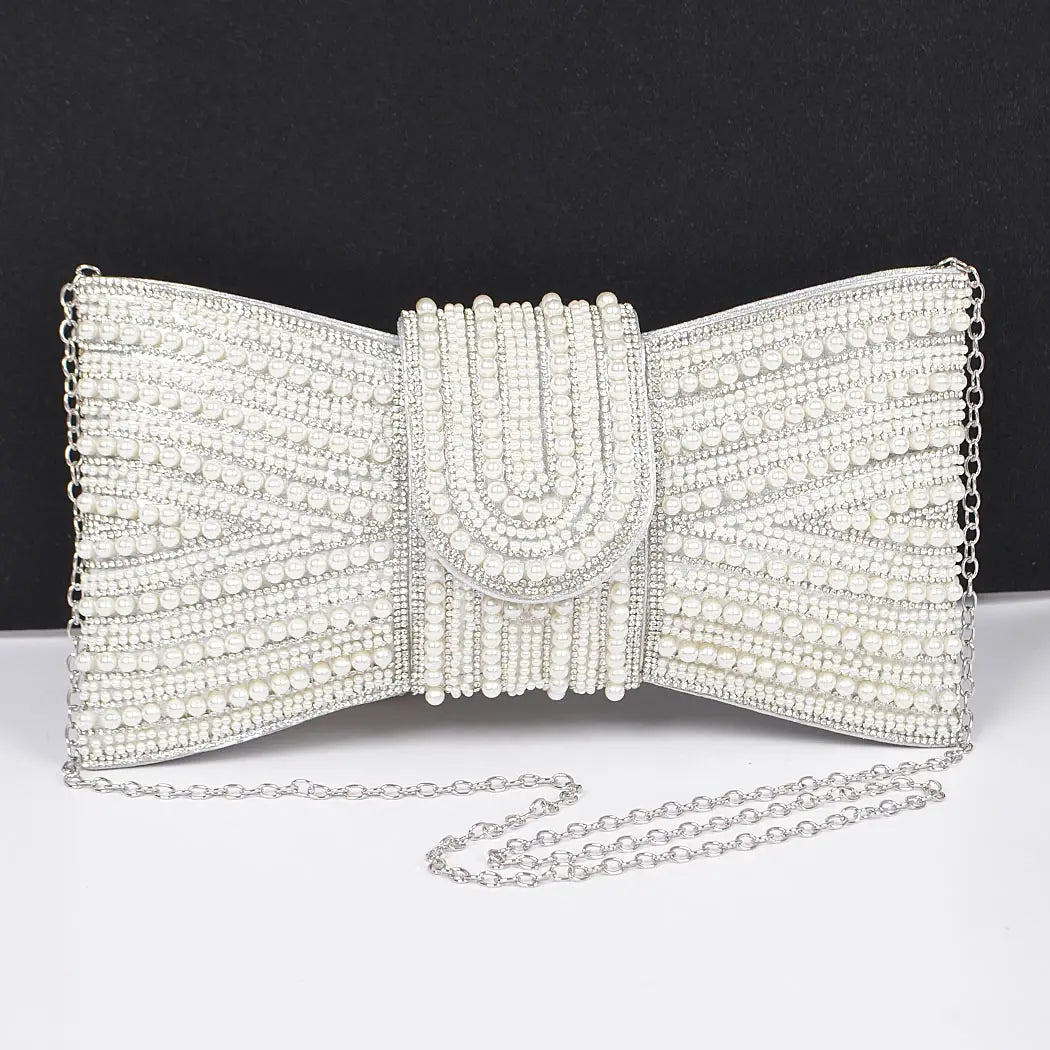 Rhinestone and Pearl Clutch