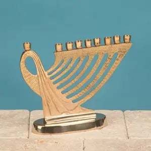 Gold Harp Menorah