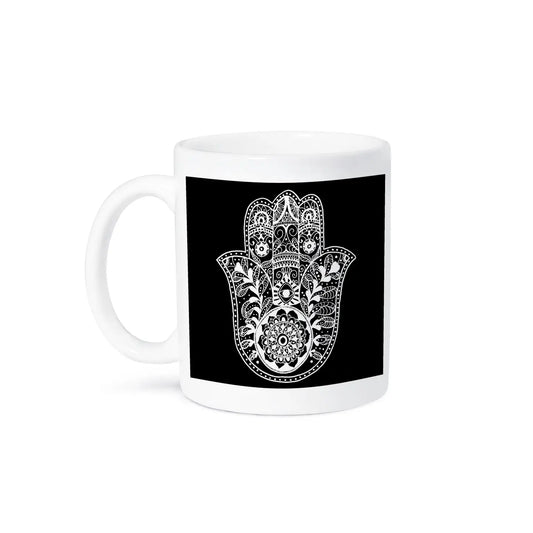 Mug - Black & White Hamsa