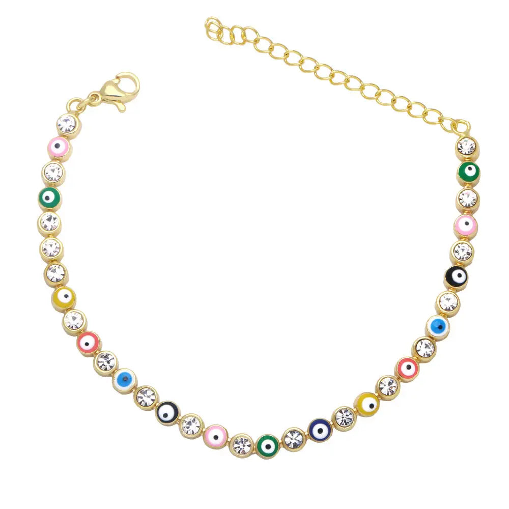 Enamel Evil Eye Bracelet