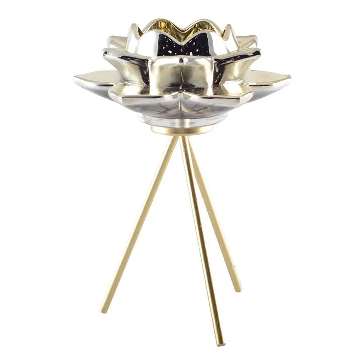 Small Glass Flower Candle Holder