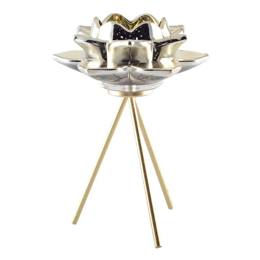 Large Glass Flower Candle Holder