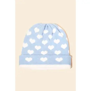 Heart Print Beanie