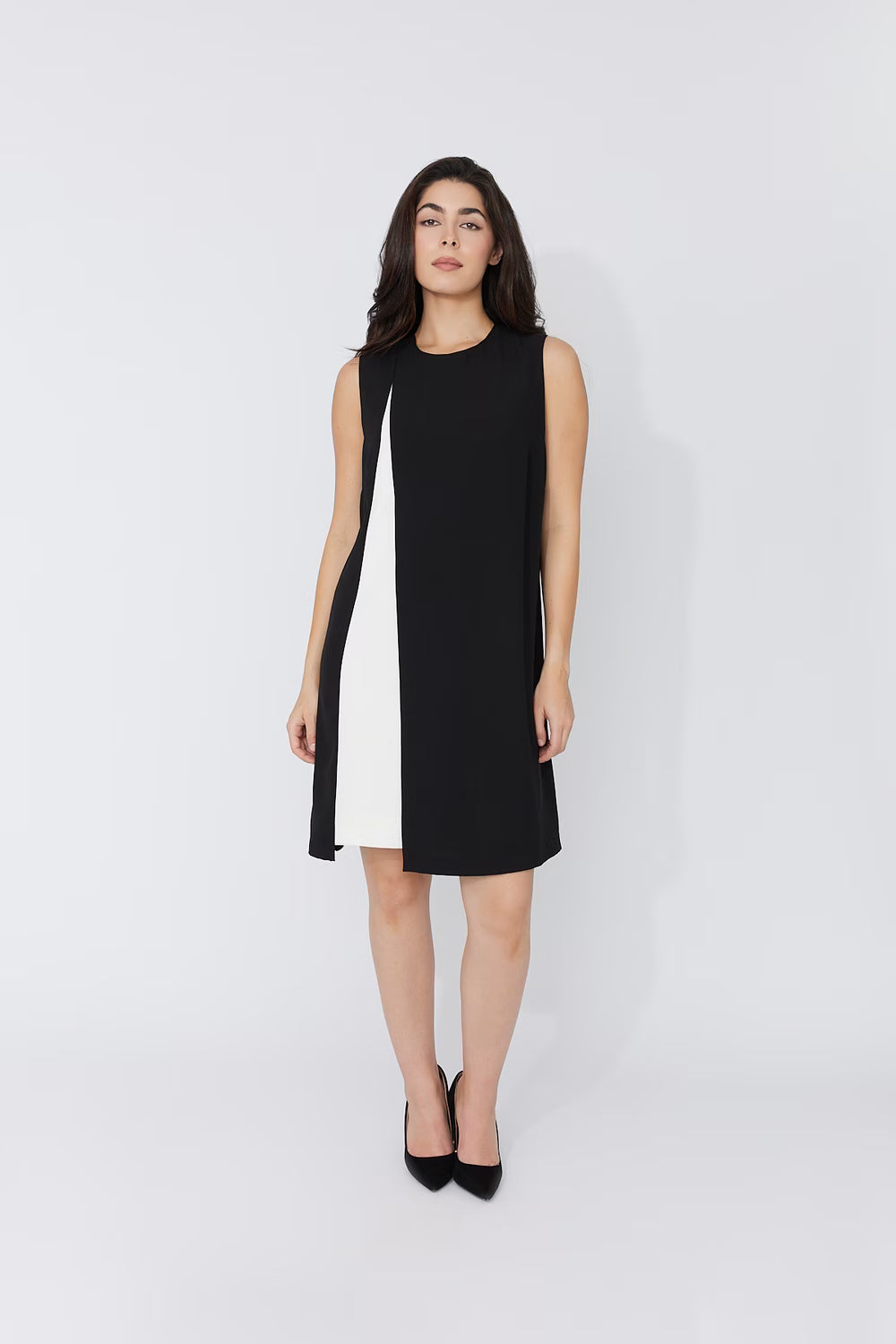 Compli K Sleeveless Black and White Dress