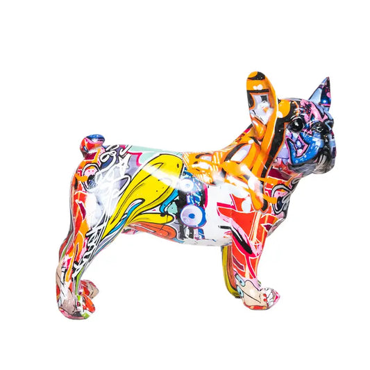 Dog Sculpture - Painted Street Art Bulldog