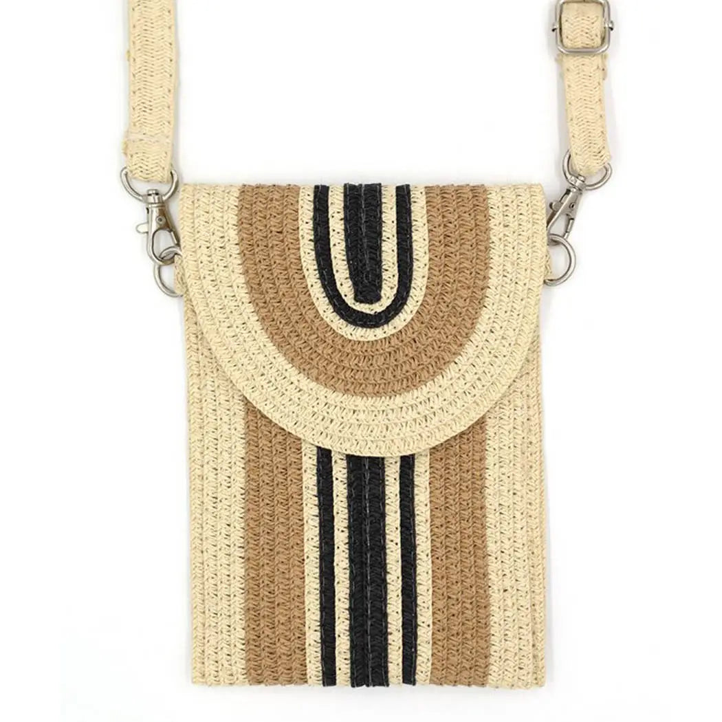 Striped Straw Crossbody