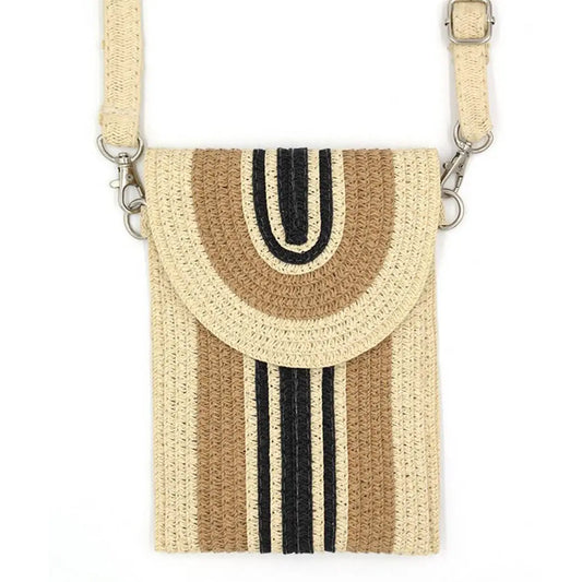 Striped Straw Crossbody