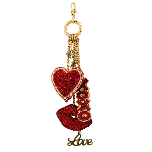 Mary Frances Lovers Lane Heart and Lips Charm