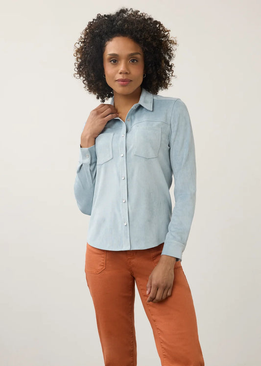 FDJ Long Sleeve Suede Shirt