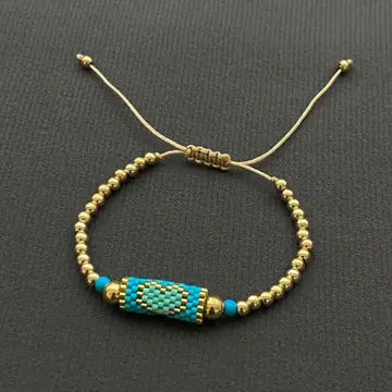 18K Gold Plated Beaded Heart Bracelet