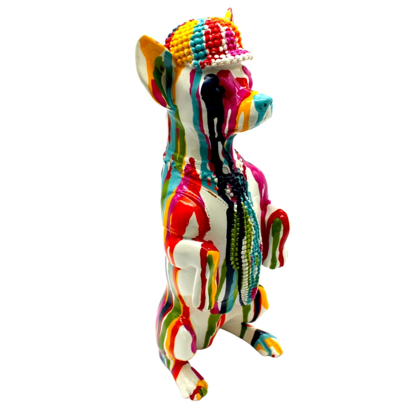 Dog Sculpture - Painted Standing Chihuahua Sculpture