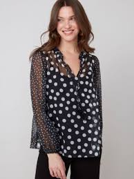 Renuar Polka Dot Blouse
