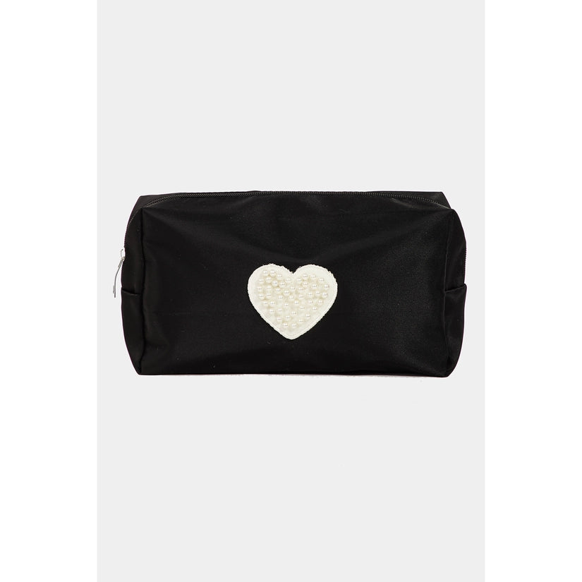 "HEART" Pearl Cosmetic Bag