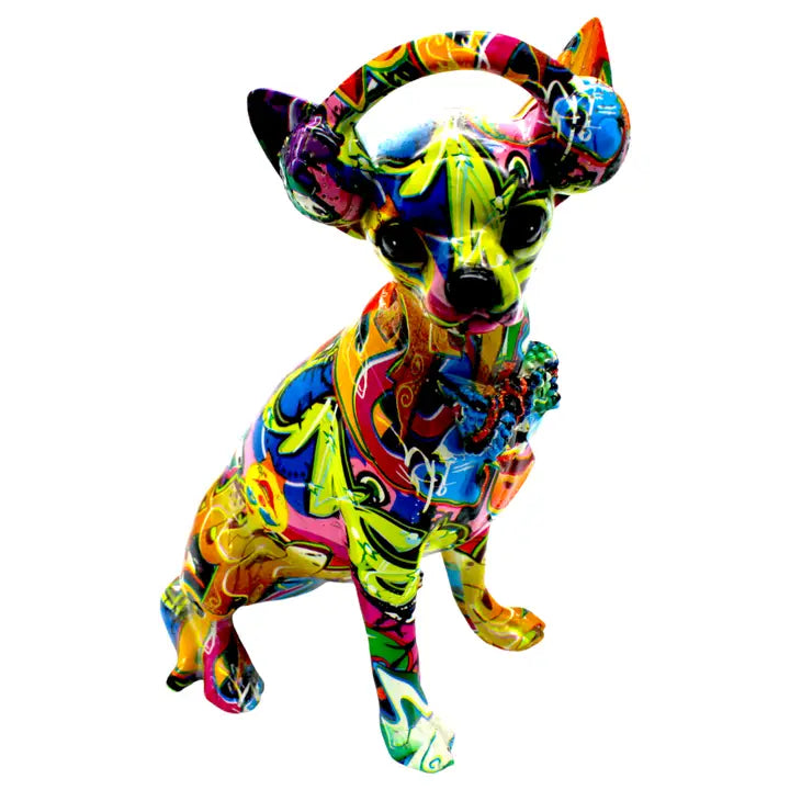 Dog Sculpture - Painted Street Art Chihuahua