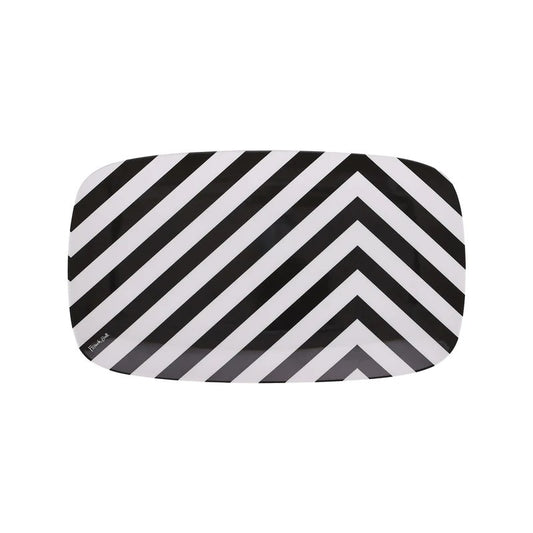Black & White Rectangular Tray 13.75"