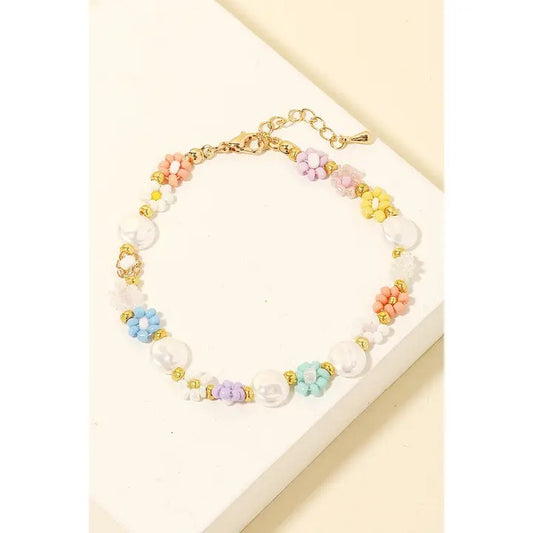 Flowers & Pearls Bracelet