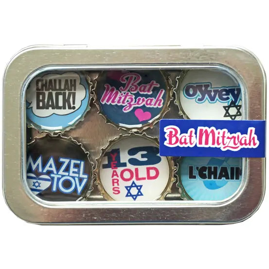 Set of 6 Bat Mitzvah Magnet Set