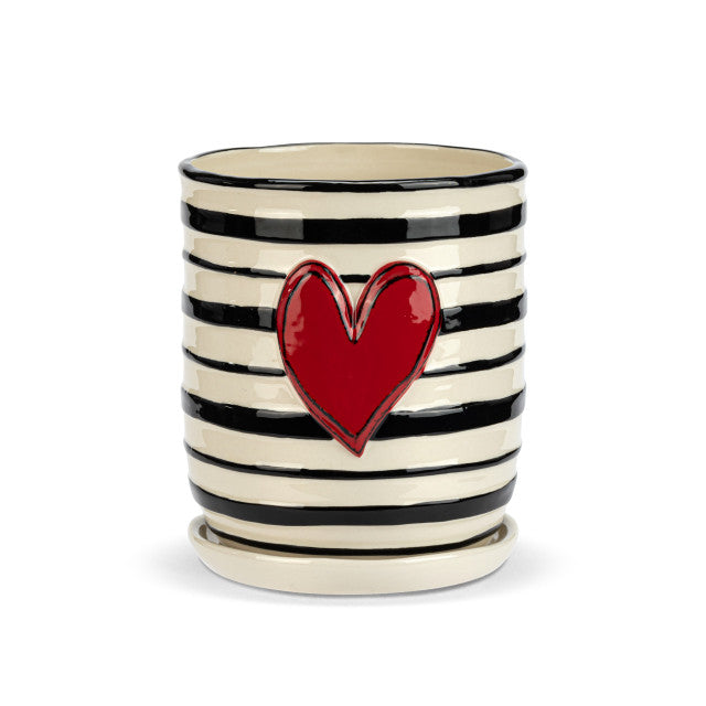 Ceramic Heart Planter & Saucer