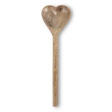 Wooden Heart Shaped Spoon 7"L