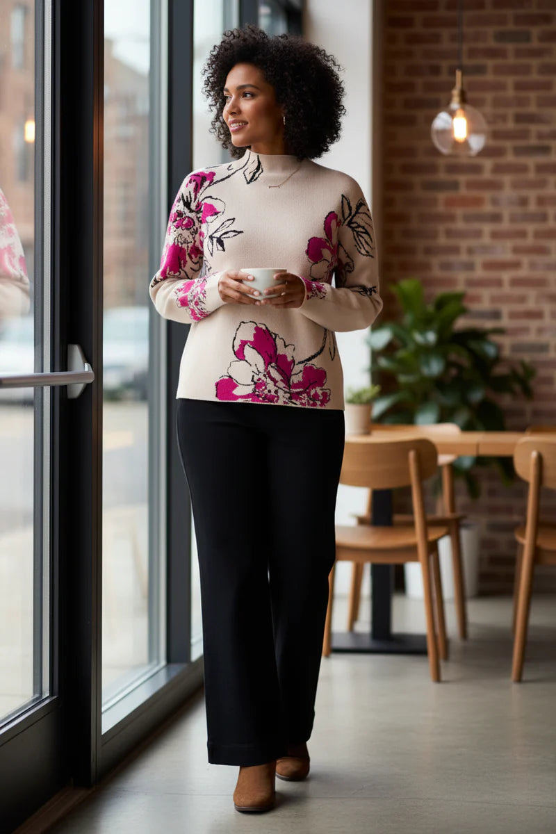 Tribal L/S Funnel Neck Sweater