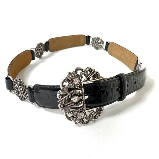 Brighton Empire Lace Black Leather Belt