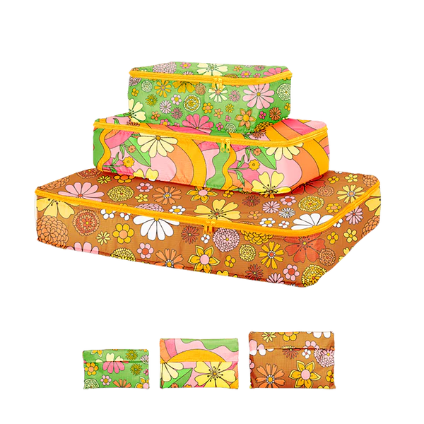 Packing Cube Set -Groovy Flower