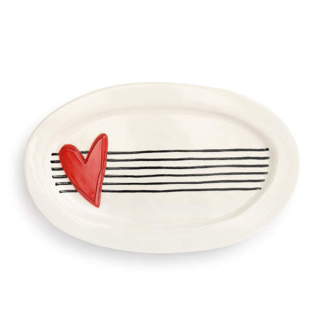 Ceramic Red Heart Platter