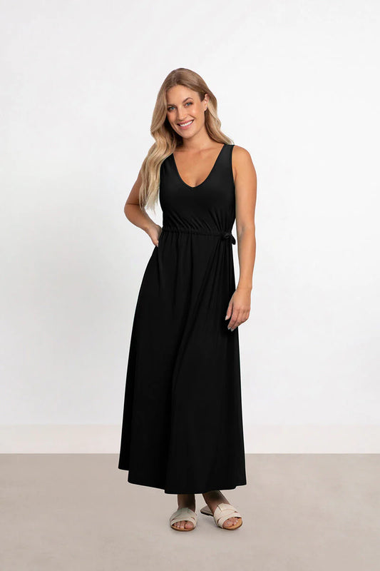 Sympli Sleeveless V-Neck Tie Dress