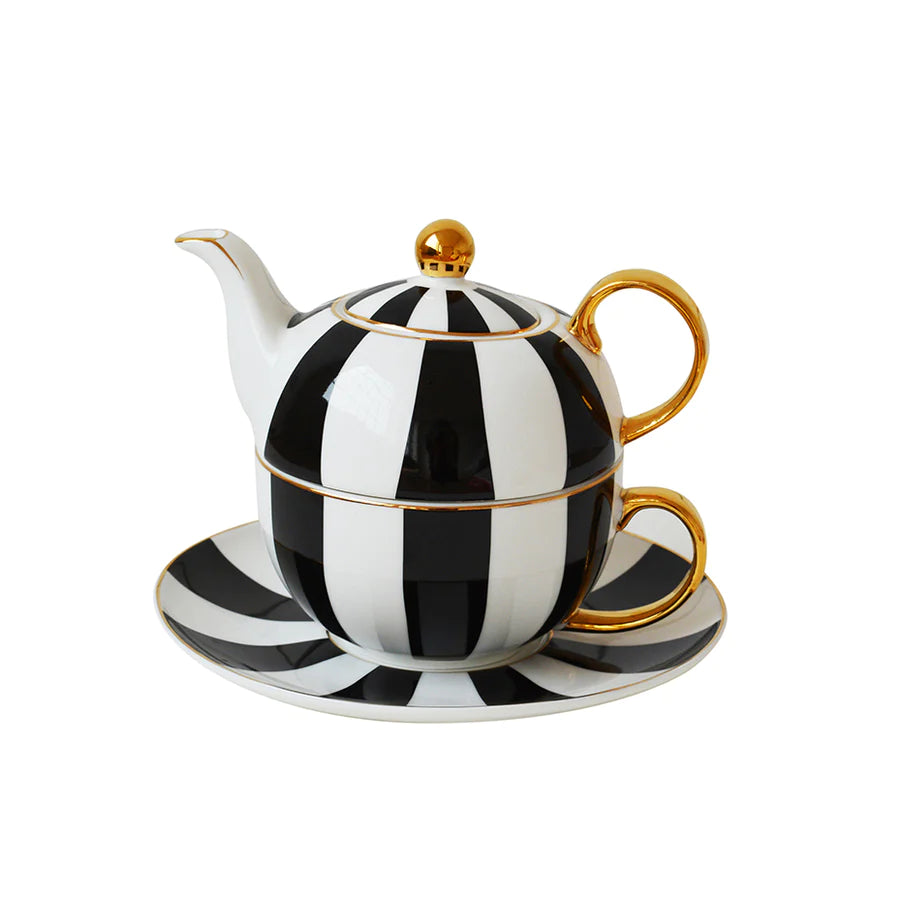 Tea For One Set White/Black