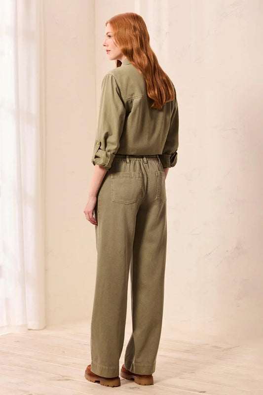Tribal Audrey Flowy Wide Leg Pull-On Pants With Drawstring