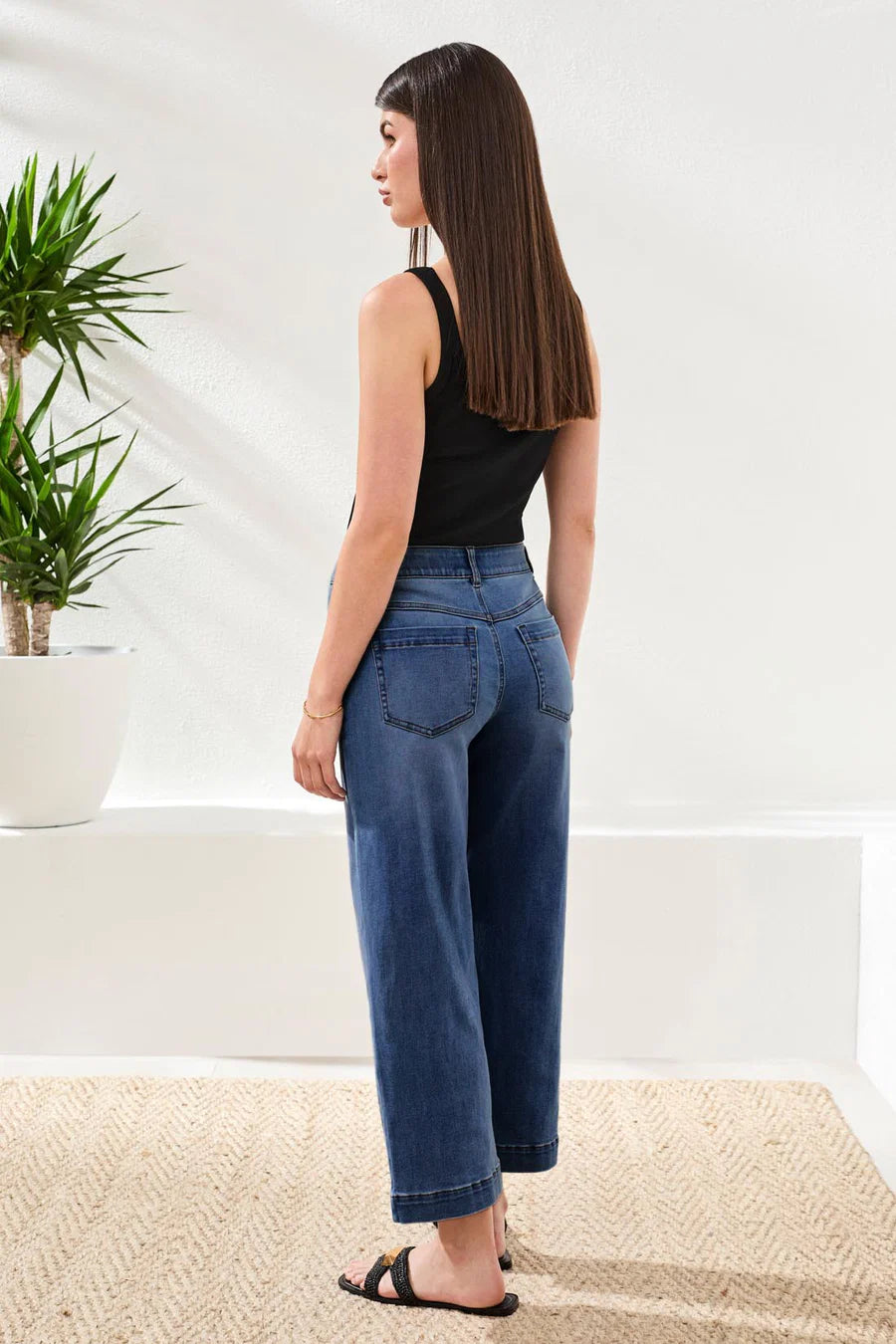 Tribal Audrey Hugging Wide Crop Jeans