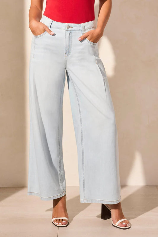 Tribal Audrey Pleated Wide Leg Jeans