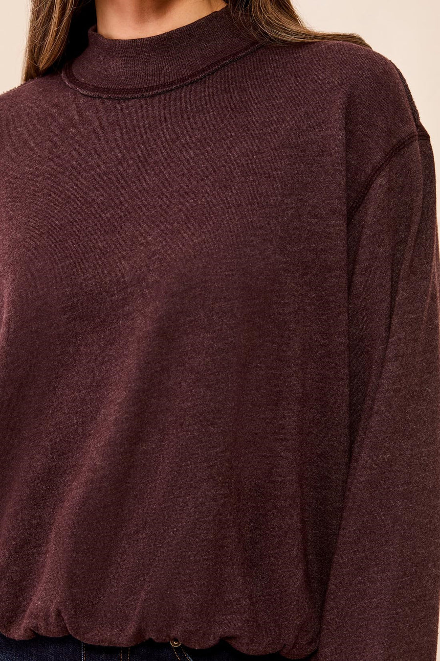 Tribal Bubble French Terry Crew Neck Long Sleeve Knit Top