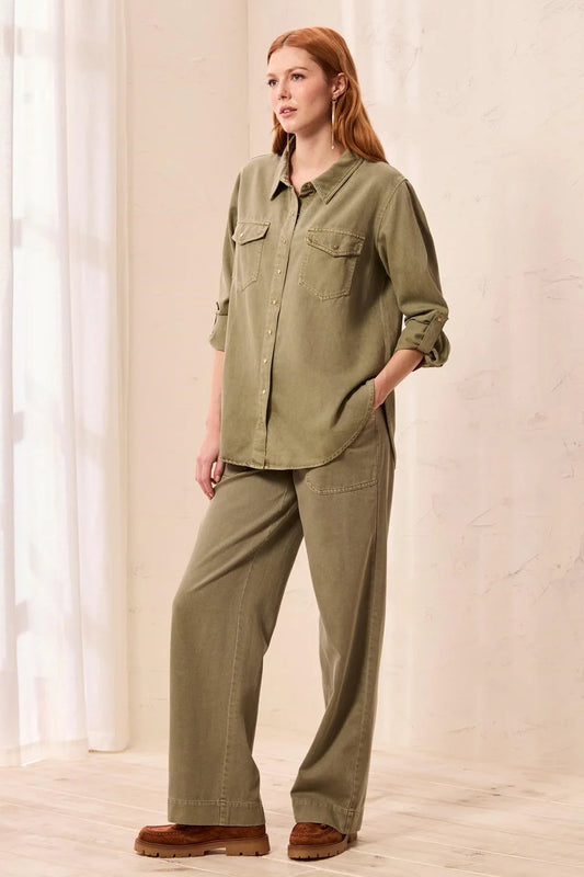 Tribal Classic Snap Front Collared Denim Shirt