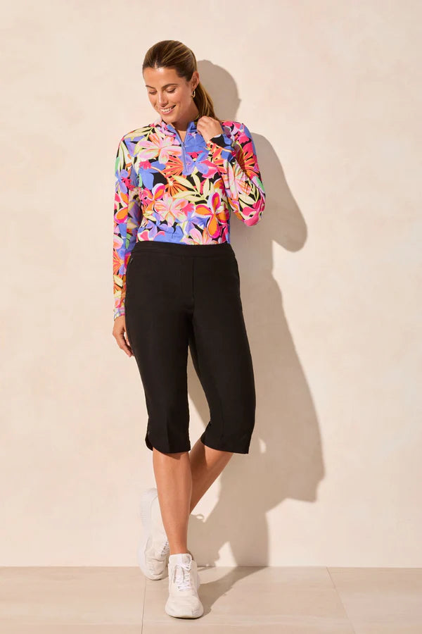 Tribal Flatten It Pull On Capri W/ Zip Pockets