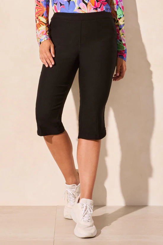 Tribal Flatten It Pull On Capri W/ Zip Pockets