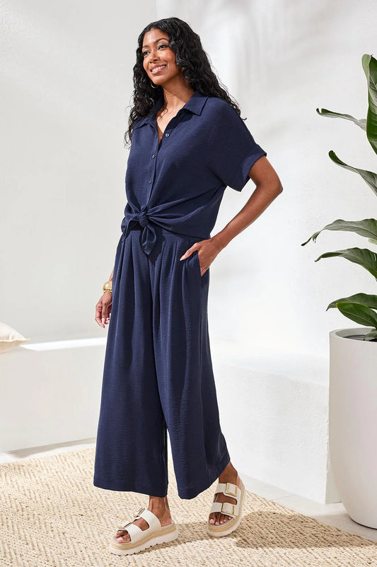Tribal Airflow Pleated Pants With Elastic Waistband