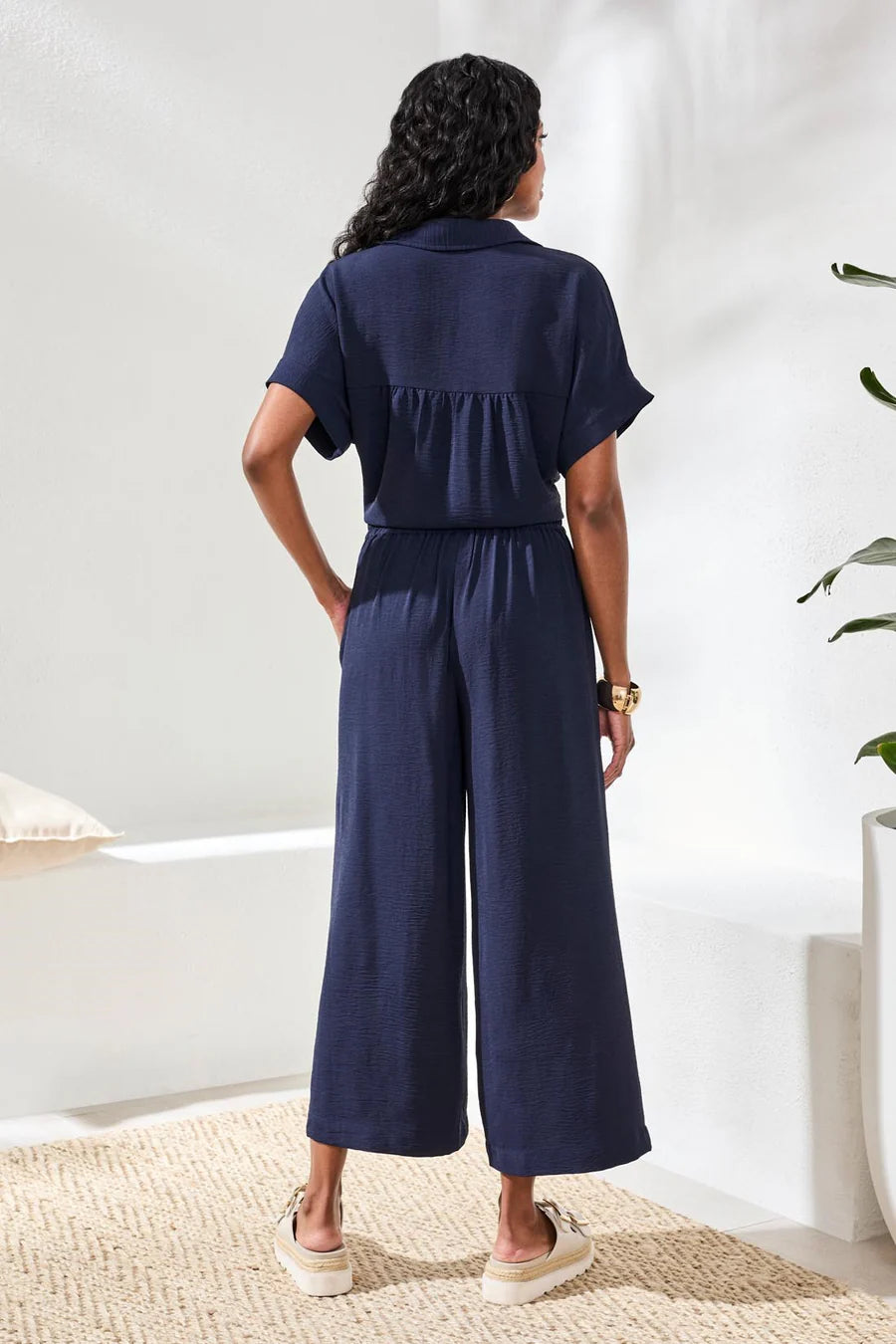 Tribal Airflow Pleated Pants With Elastic Waistband