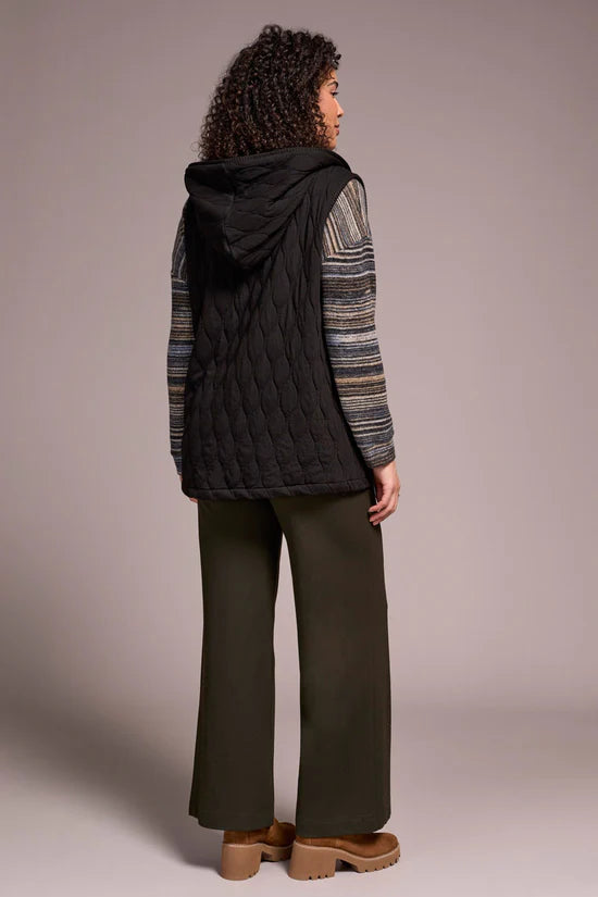 Tribal Quilted Cotton Vest W. Zip Front & Hood