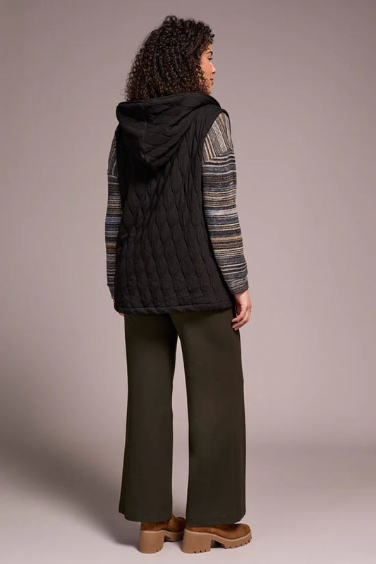 Tribal Quilted Cotton Vest W. Zip Front & Hood