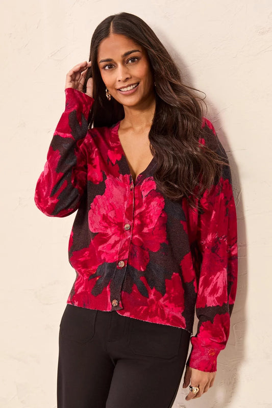 Tribal Soft Knit Lightweight V-Neck Sweater Cardigan