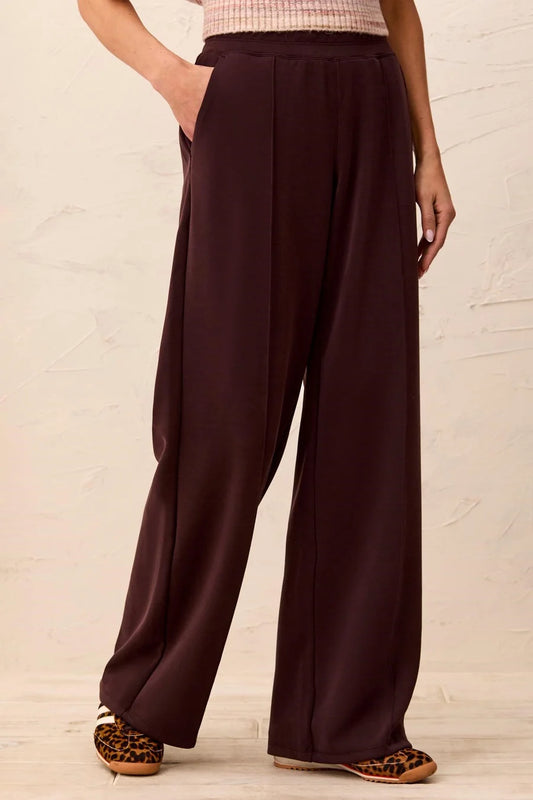 Tribal Wide Leg Pant W/ Pintucks & Back Pockets